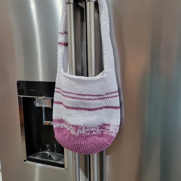 Hand-knitted cotton bag - Picture 4 of 5